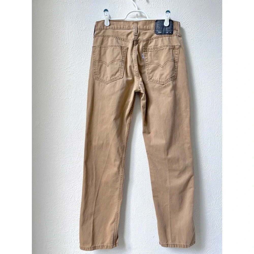 LEVIS Pants 514 Mens Size 30 x 28.5 Tan Khaki Cotton 5 Pocket Chino